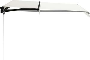 vidaXL Ręcznie zwijana markiza z LED, 300 x 250 cm, kremowa 4