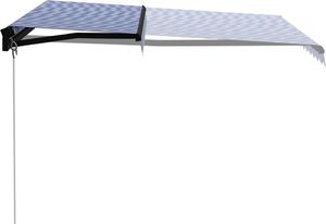 vidaXL Ręcznie zwijana markiza z LED, 300 x 250 cm, niebiesko-biała 4