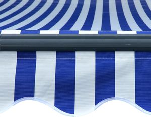 vidaXL Ręcznie zwijana markiza z LED, 300 x 250 cm, niebiesko-biała 7