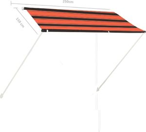 vidaXL Zwijana markiza, 250x150 cm, pomarańczowo-brązowa 6