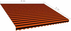 vidaXL Tkanina do markizy, pomarańczowo-brązowa, 400 x 300 cm 4