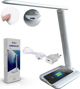 Lampka biurkowa Lampka na biurko LED z ładowarką bezprzewodową QI Biała - Biały 1