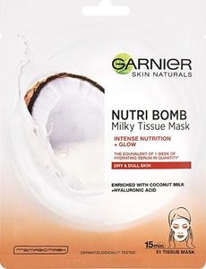 Garnier Drėkinamoji lakštinė kaukė su kokosų pienu Garnier NutriI Bomb 32 g 1