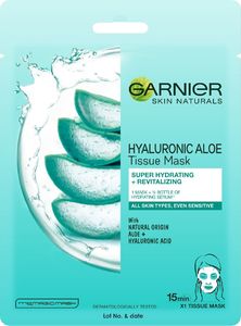 Garnier Itin drėkinanti lakštinė veido kaukė su alaviju ir hialurono rūgštimi Garnier Skin Naturals Hyaluronic Aloe 32 g 1
