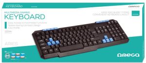 Klawiatura Omega OK-015 Przewodowa Czarno-niebieska UK (OK015BL) 3