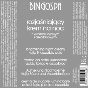 BingoSpa Krem do twarzy z kwasem kojowym i askorbinowym rozjaśniający 135g 2