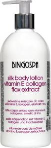 BingoSpa Jedwabne mleczko do ciała - witamina E, kolagen, ekstrakt z lnu BINGOSPA 1