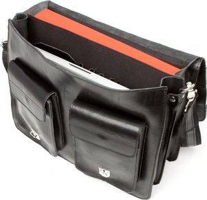 Belveder Torba męska ze skóry naturalnej czarna BR51 2