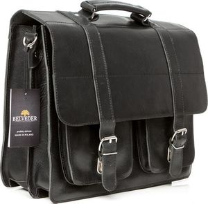 Belveder Torba męska ze skóry naturalnej czarna BR51 5