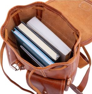 Belveder Mały plecak skórzany damski brązowy BR21 2