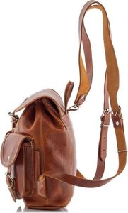 Belveder Mały plecak skórzany damski brązowy BR21 5