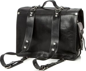 Belveder Plecak torba 2w1 skórzany vintage czarny BR9 3