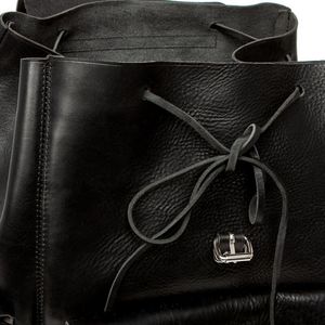 Belveder Czarny plecak skórzany vintage BR81 5
