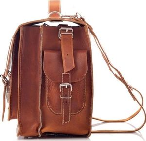 Belveder Plecak torba 2w1 skórzany vintage brąz BR91 2