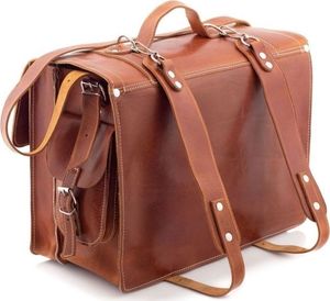 Belveder Plecak torba 2w1 skórzany vintage brąz BR91 3