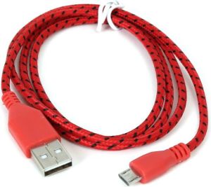 Kabel USB Omega USB-A - 1 m Czerwony Czarny (42321) 1