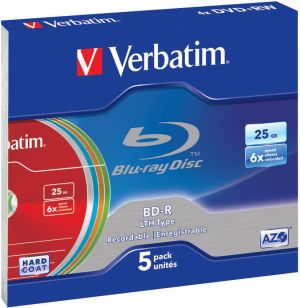 Verbatim BD-R BLU-RAY 25GB 6X COLOUR SLI 5szt (43774) 1