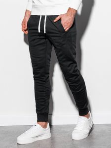 Ombre Spodnie męskie dresowe joggery P867 - czarne L 1