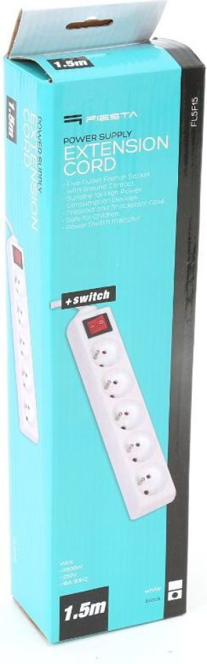 Listwa zasilająca Fiesta 5 gniazd 1.5 m czarna (42042) 4