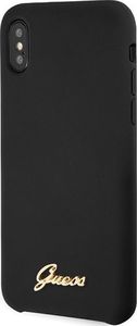Guess Guess GUHCPXLSLMGBK iPhone X/Xs black/czarny hard case Silicone Vintage Gold Logo uniwersalny 2