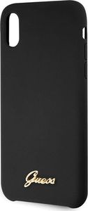 Guess Guess GUHCPXLSLMGBK iPhone X/Xs black/czarny hard case Silicone Vintage Gold Logo uniwersalny 3