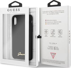 Guess Guess GUHCPXLSLMGBK iPhone X/Xs black/czarny hard case Silicone Vintage Gold Logo uniwersalny 7