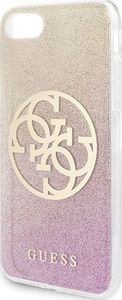 Guess Guess GUHCI8PCUGLPGG iPhone 7/8/SE 2020 różowo-złoty/gold pink hard case Glitter Gradient 4G Circle Logo uniwersalny 3