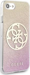 Guess Guess GUHCI8PCUGLPGG iPhone 7/8/SE 2020 różowo-złoty/gold pink hard case Glitter Gradient 4G Circle Logo uniwersalny 5