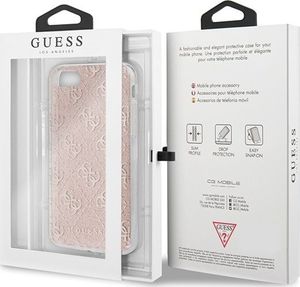 Guess Guess GUHCI8PCU4GLPI iPhone 7/8/SE 2020 różowy/pink hard case 4G Glitter uniwersalny 7