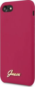 Guess Guess GUHCI8LSLMGRE iPhone 7/8/SE 2020 czerwony/burgundy hard case Silicone Vintage Gold Logo uniwersalny 2