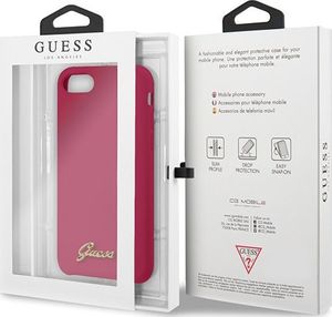 Guess Guess GUHCI8LSLMGRE iPhone 7/8/SE 2020 czerwony/burgundy hard case Silicone Vintage Gold Logo uniwersalny 7