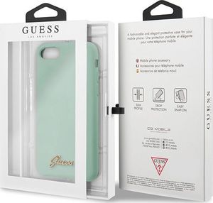 Guess Guess GUHCI8LSLMGGR iPhone 7/8/SE 2020 zielony/green hard case Silicone Vintage Gold Logo uniwersalny 7