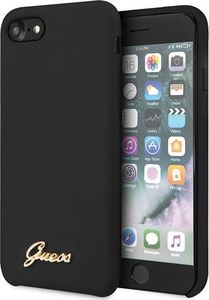 Guess Guess GUHCI8LSLMGBK iPhone 7/8/SE 2020 black/czarny hard case Silicone Vintage Gold Logo uniwersalny 1