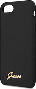 Guess Guess GUHCI8LSLMGBK iPhone 7/8/SE 2020 black/czarny hard case Silicone Vintage Gold Logo uniwersalny 3