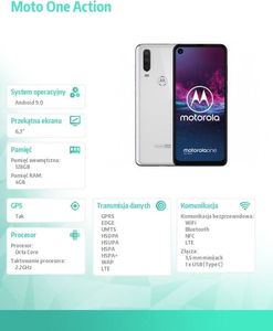 Smartfon Motorola One Action 4/128GB Dual SIM Biały  (PAFY0006PL) 9