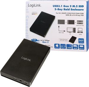 Kieszeń LogiLink 2x M.2 SATA - USB-C 3.2 Gen 2 (UA0297) 7