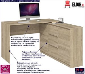 Biurko Elior Luvis 4X Jasnobrązowe 120 cm x 120 cm 2