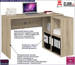 Biurko Elior Luvis 3X Jasnobrązowe 120 cm x 50 cm 2