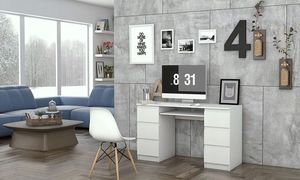 Biurko Elior Liner 2X Białe 130 cm x 51 cm 4