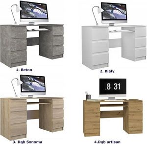 Biurko Elior Liner 2X Białe 130 cm x 51 cm 6