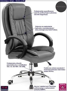 Krzesło biurowe Elior Ariel Popielate 2