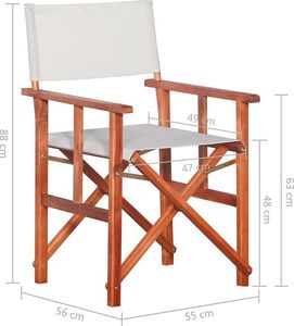 Elior komplet krzeseł reżyserskich Martin, biały (7115) 9