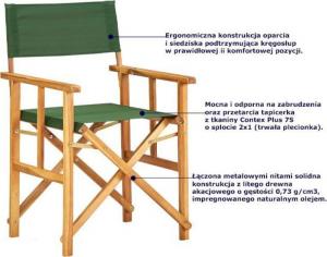 Elior krzesła reżyserskie składane zestaw Martin, zielone (7377) 9