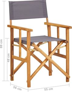 Elior zestaw krzeseł reżyserskich ogrodowych Martin, szare (7375) 7