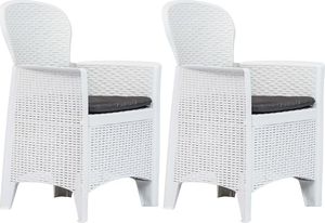 Elior krzesła ogrodowe z poduszkami Campos 2 sztuki, białe (5504) 1