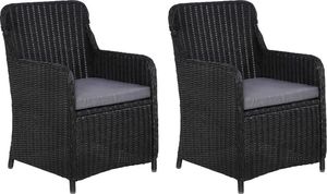 Elior fotele polirattanowe ogrodowe Grafton 2 sztuki, czarne (5455) 1
