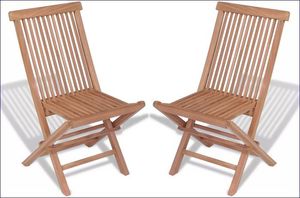 Elior składane krzesła ogrodowe tekowe Soriano, 2 sztuki (5375) 2