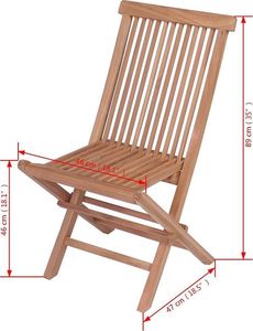 Elior składane krzesła ogrodowe tekowe Soriano, 2 sztuki (5375) 9