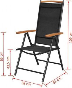 Elior Komplet ogrodowych krzeseł składanych Amareto 4 szt. 9