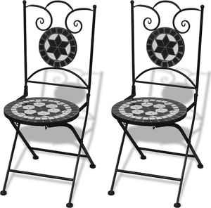 Elior zestaw ceramicznych krzeseł ogrodowych Leah, czarno-biały (5357) 1